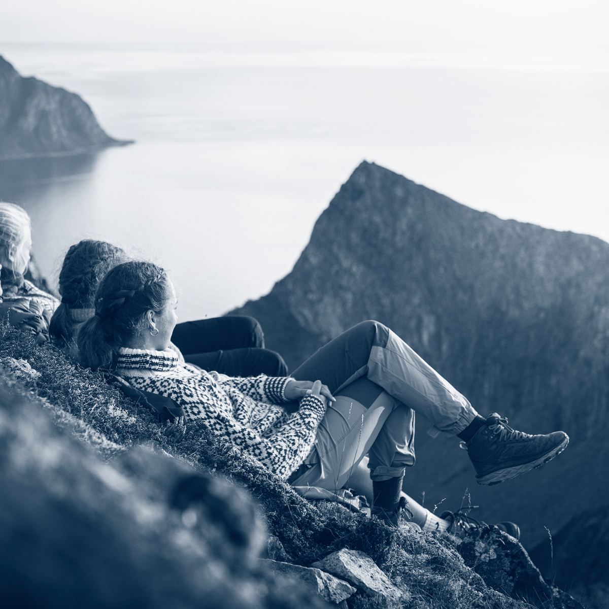 Family looking out to sea